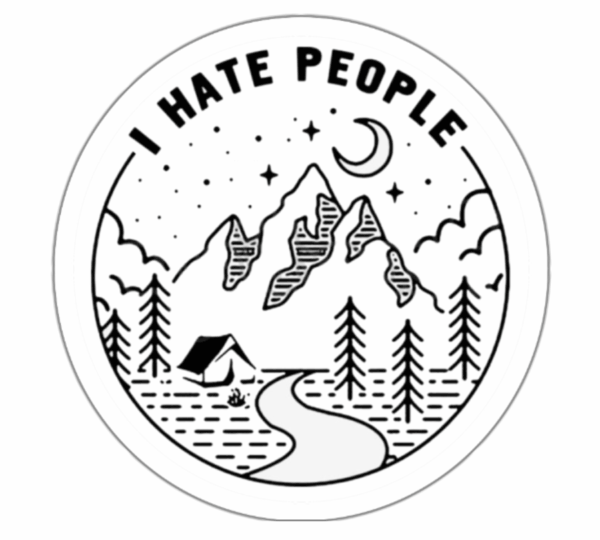 I Hate People Light sticker